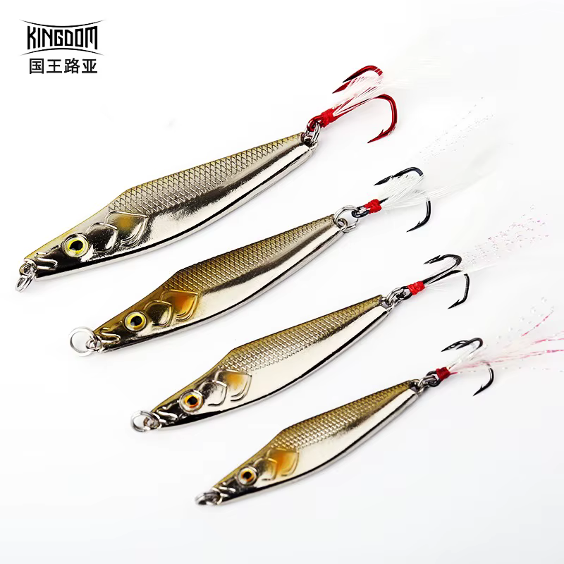 KINGDOM Rage Knife – Señuelo metálico sumergible con pluma para jigging - imagen 3