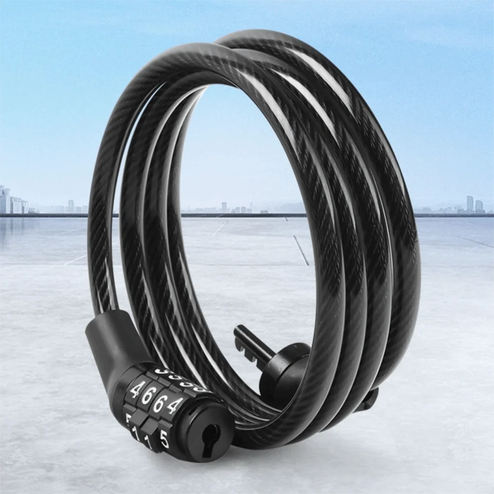 Candado de cable con contraseña para bicicleta antirrobo, sin llave - imagen 4