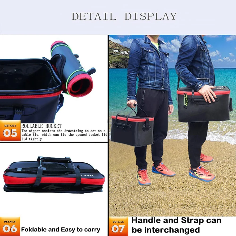 Caja de pesca portátil EVA impermeable con cremallera y correa
