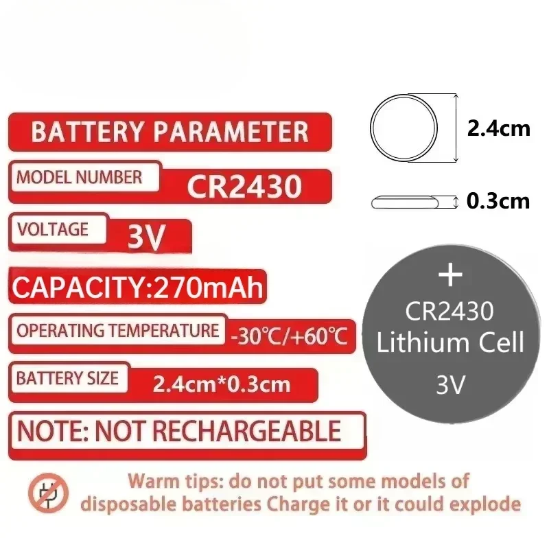 Pila CR2430 litio 3V – Batería botón para electrónica de pesca - imagen 2