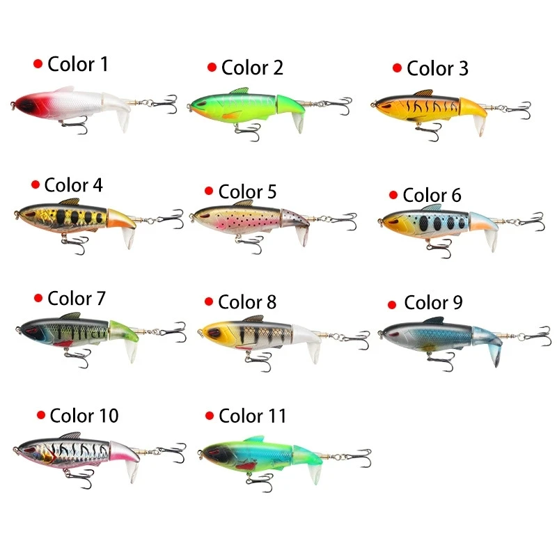 Hélice Plopper 9,5 cm en acción con su cola en espiral