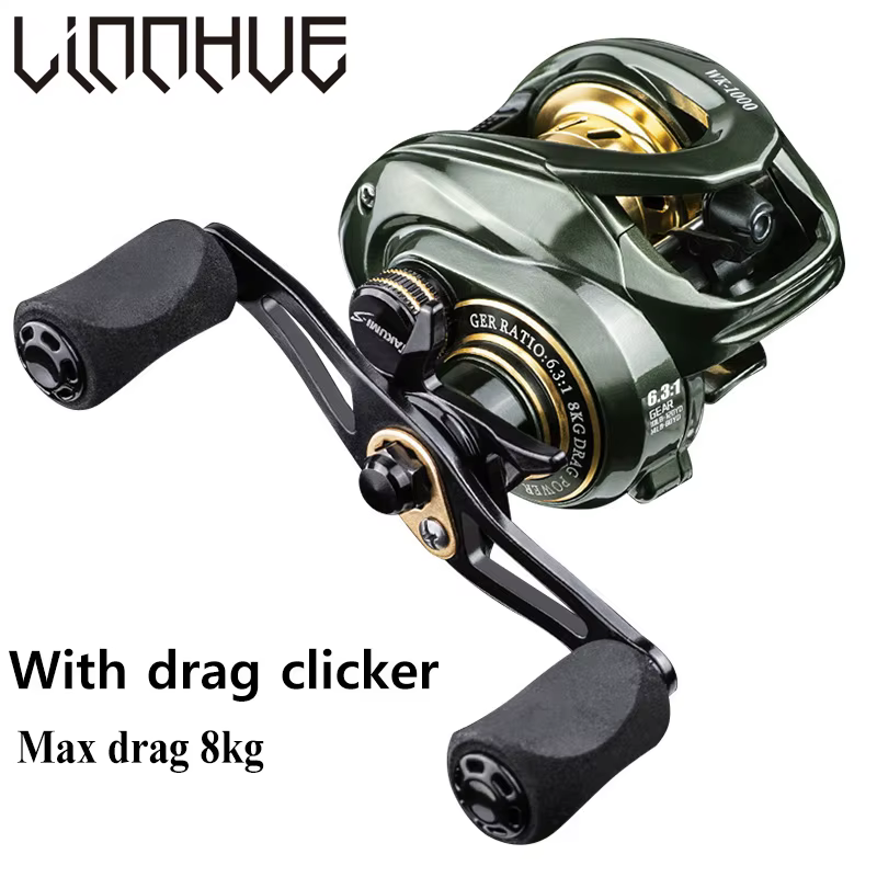 Carrete Baitcasting Linnhue WK1000 – Arrastre 8 kg, ratio 7.2:1 - imagen 2