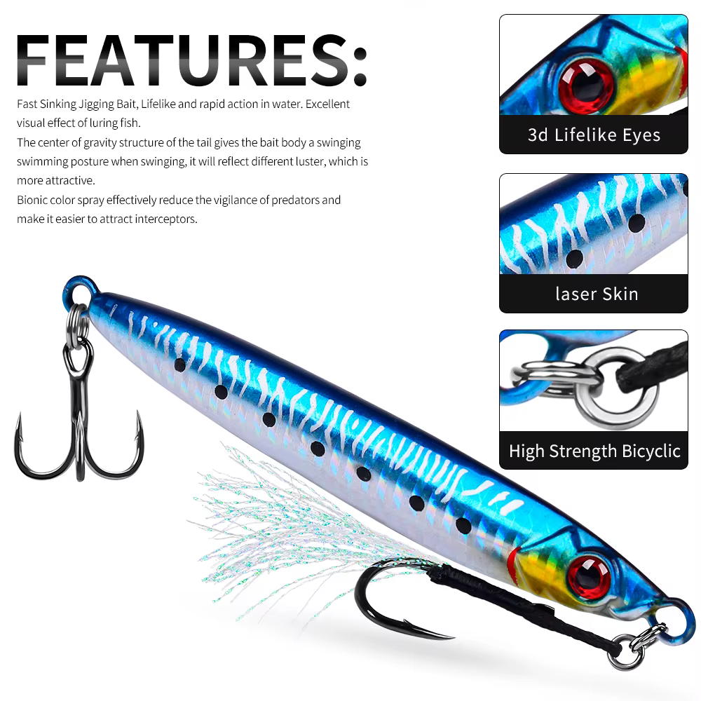 Proberos 14-80G jig hundimiento rápido‑lento – lubina costera
