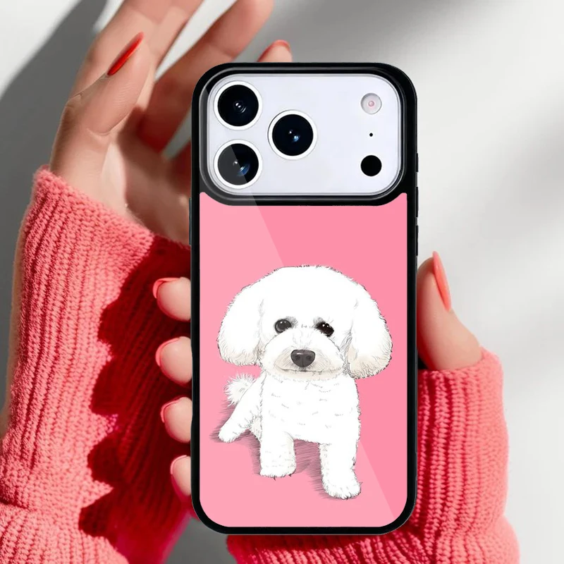 Funda Bichón Frisé para iPhone vista frontal