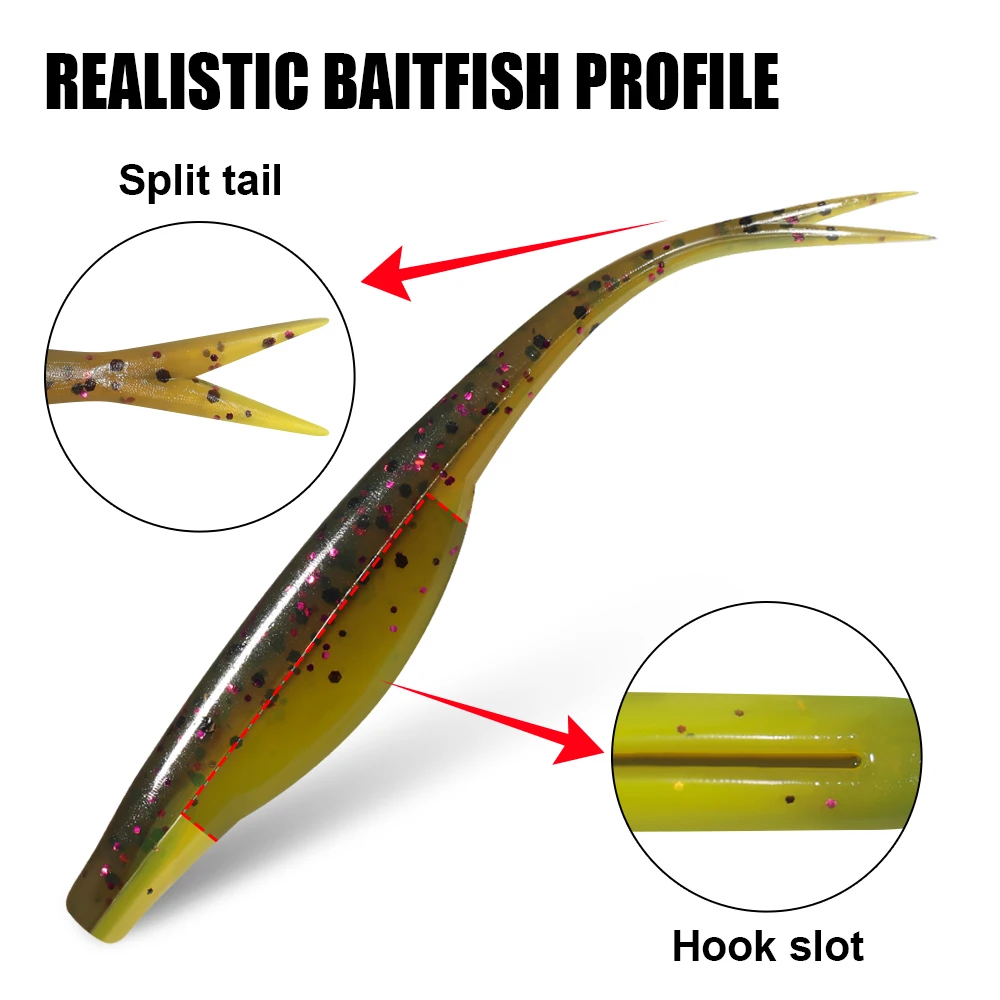 Señuelo flotante Spinpoler Soft Jerkbait cola dividida para lubina - imagen 3