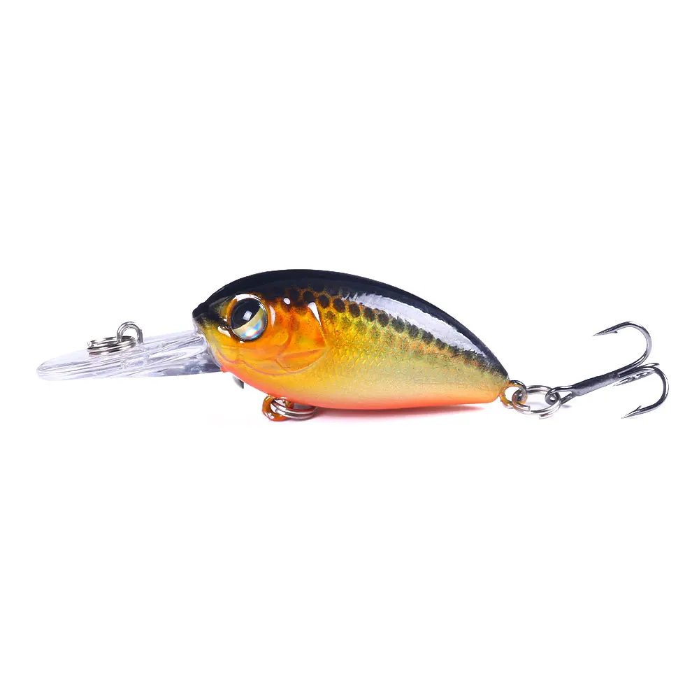 Los seis crankbaits alineados para apreciar la variedad del set