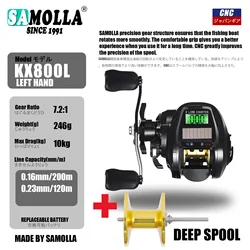 KX800 Carrete eléctrico Baitcasting con contador de pesas