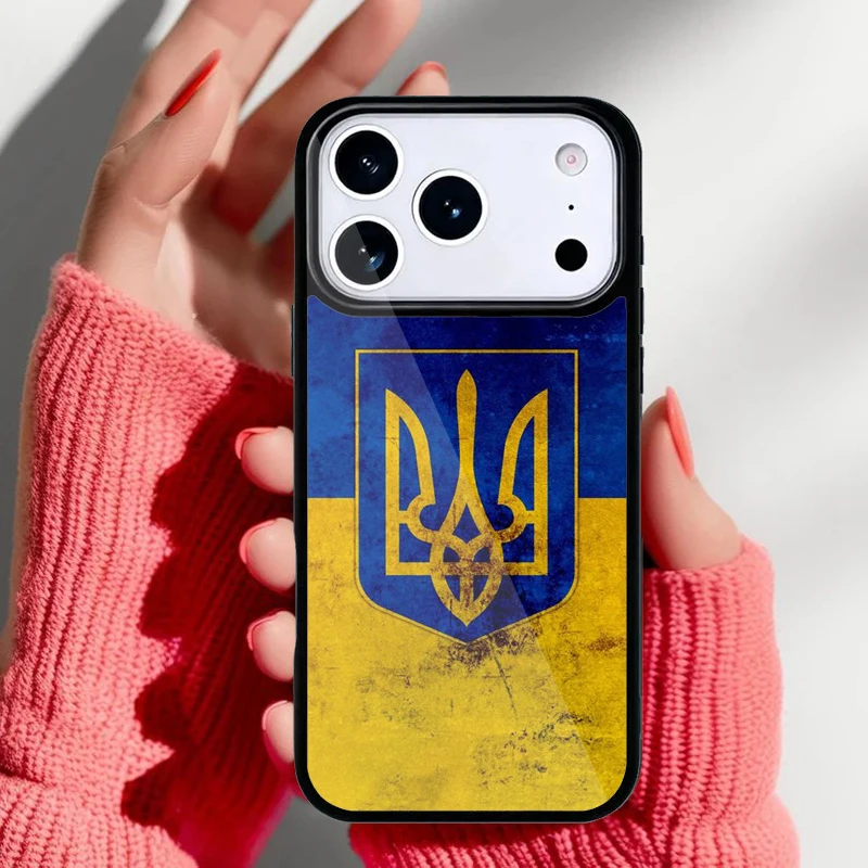 Funda iPhone con bandera de Ucrania diseño azul y amarillo