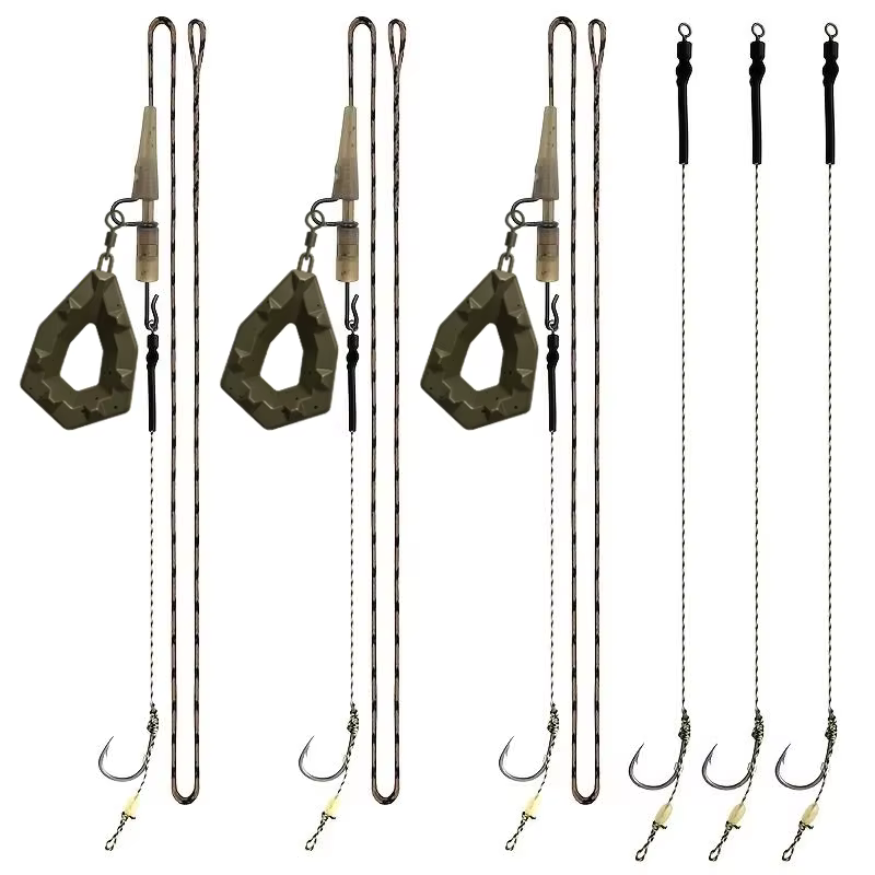 Aparejo de Carpa con Plomo Pre-atado – Anzuelo Giratorio Diamante - imagen 2