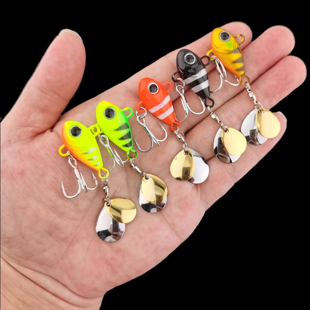 Señuelos de cuchilla giratoria metálicos con ojos 3D lucio y lubina - imagen 5