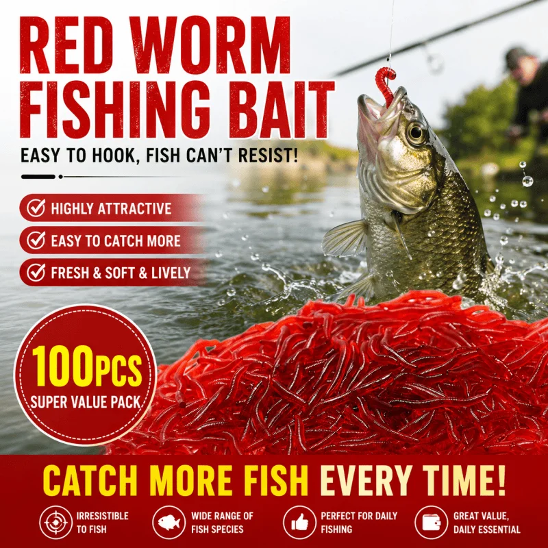 Vinilos lombriz de sangre roja para carpa, trucha y lubina crappie - imagen 5
