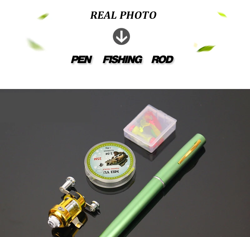 Mini carrete de pesca integrado