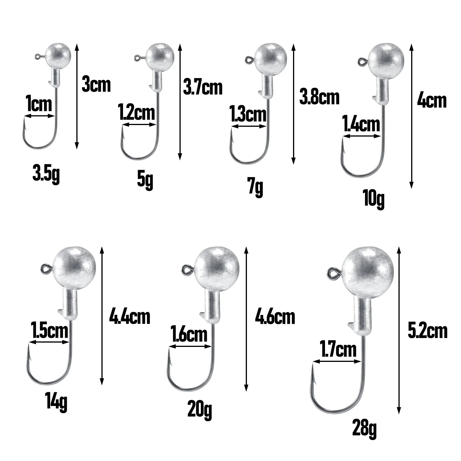 Jig Head plomado con gancho afilado para vinilo Swimbait