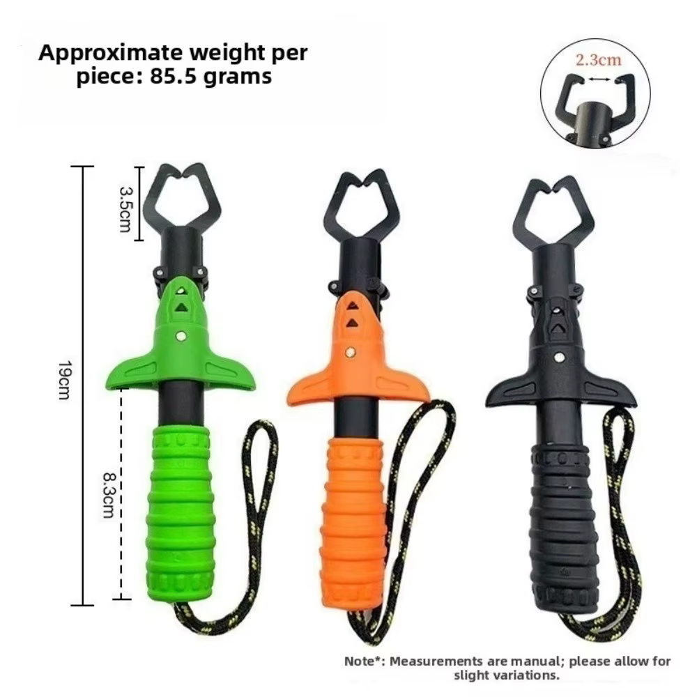 Pinza de pesca compacta con mango ergonómico y cordón antipérdida