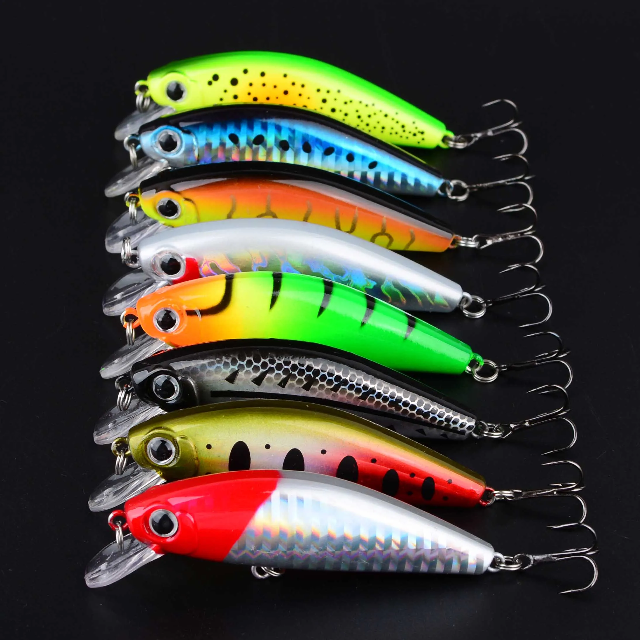 Señuelo Minnow con ojos 3D tipo crankbait wobbler de plástico duro - imagen 5