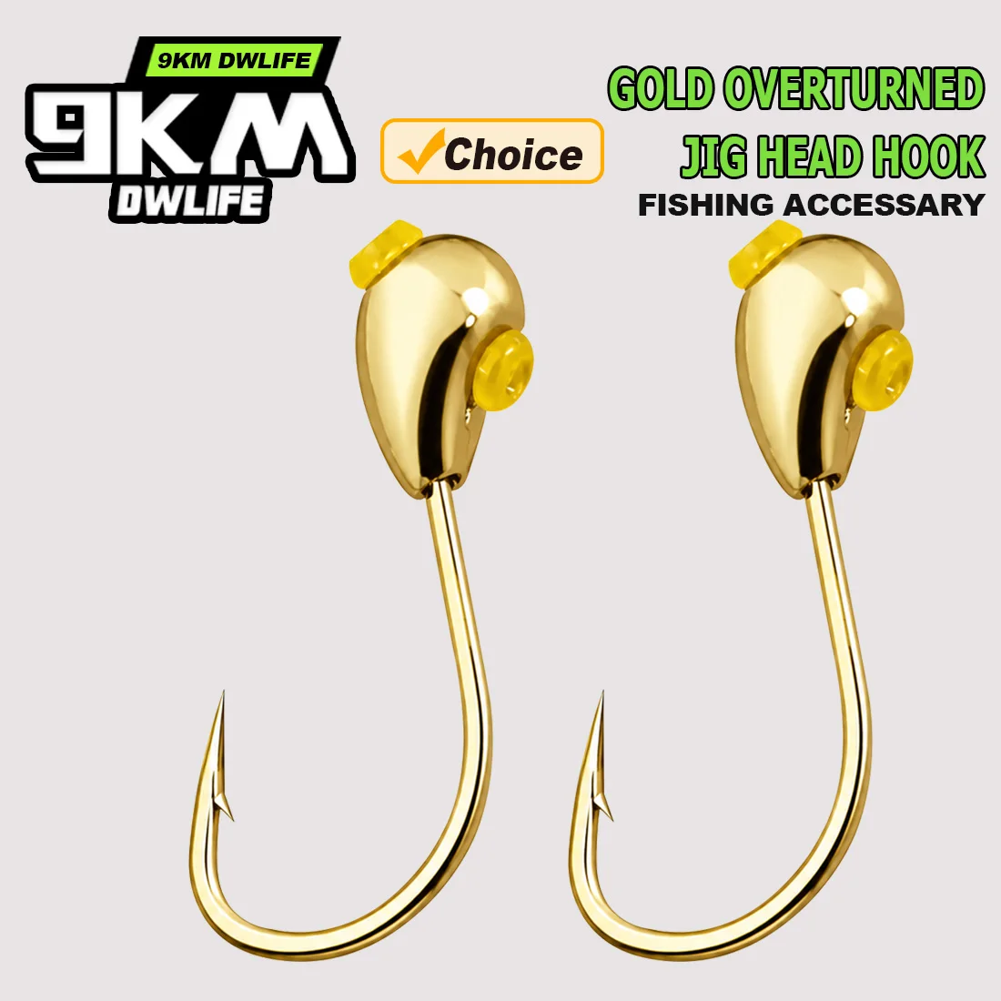 Anzuelo Jig Head dorado invertido para vinilo de carpa
