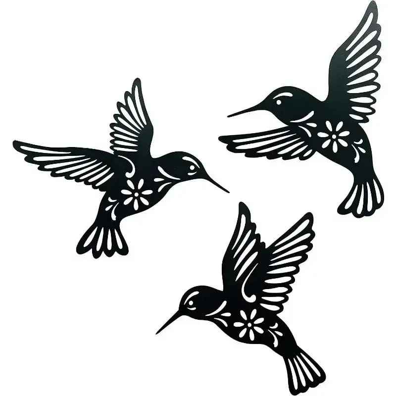 Iron Bird decoración de pared de metal con colibrí calado hueco - imagen 2