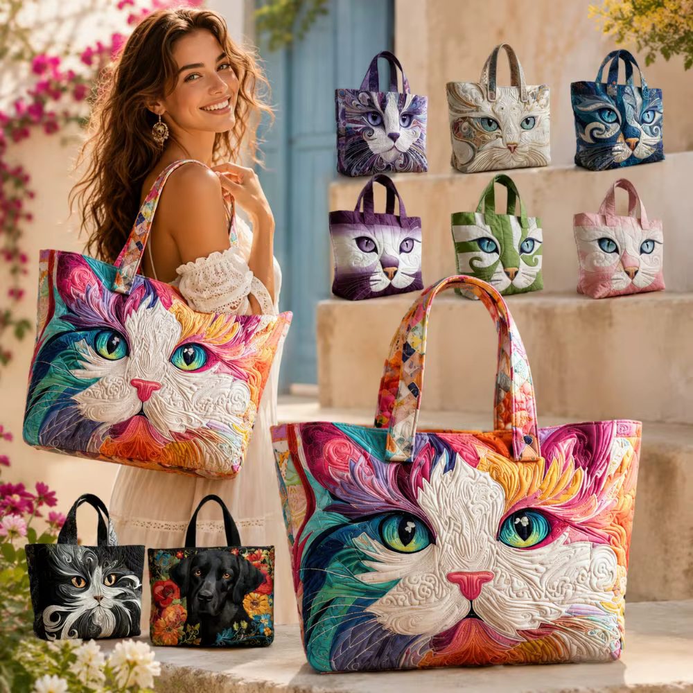 Bolso tote de lona para mujer con estampado vintage y gran capacidad - imagen 3