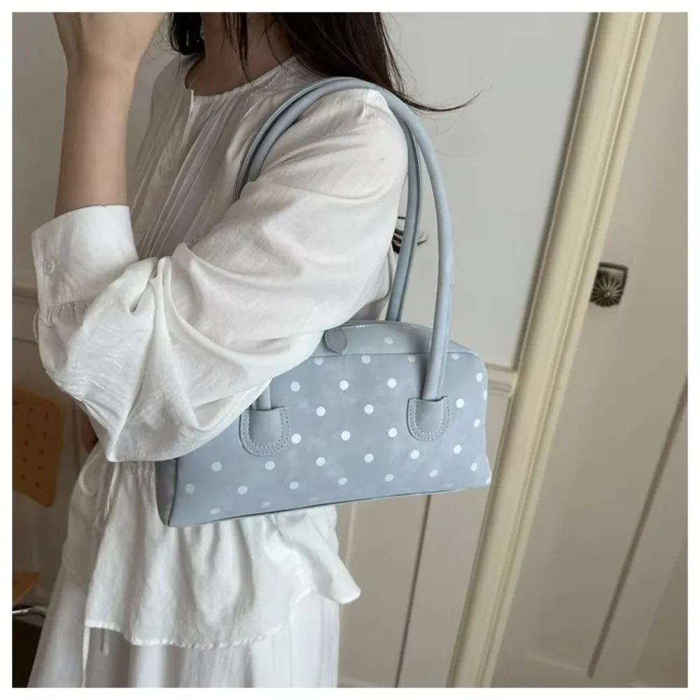 Bolso de hombro portátil con cremallera y lunares – Gran capacidad - imagen 4