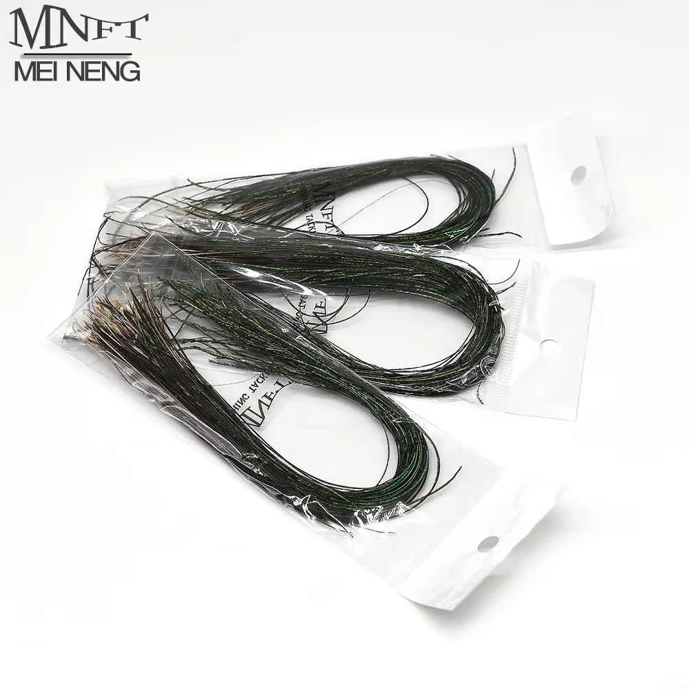 MNFT Alambre Plumas Pavo Real Verde Oliva para Mosca