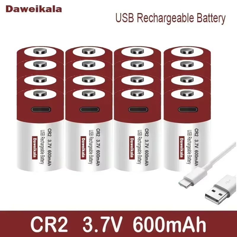 Batería CR2 Recargable USB 3.7V – Para Telémetro de Pesca - imagen 2