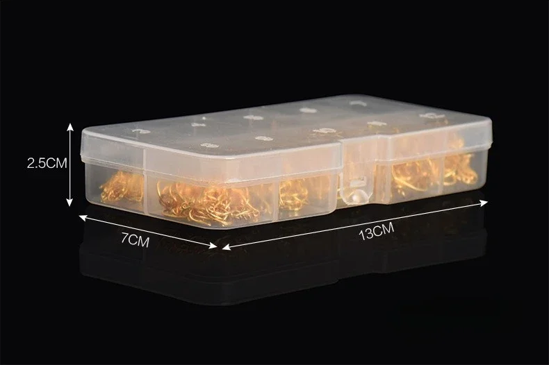 Caja con gran cantidad de anzuelos para recambio