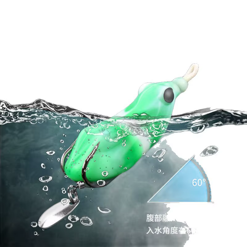Rana Vinilo Superficie 65mm 13g Dragón Verde con Anzuelo - imagen 5