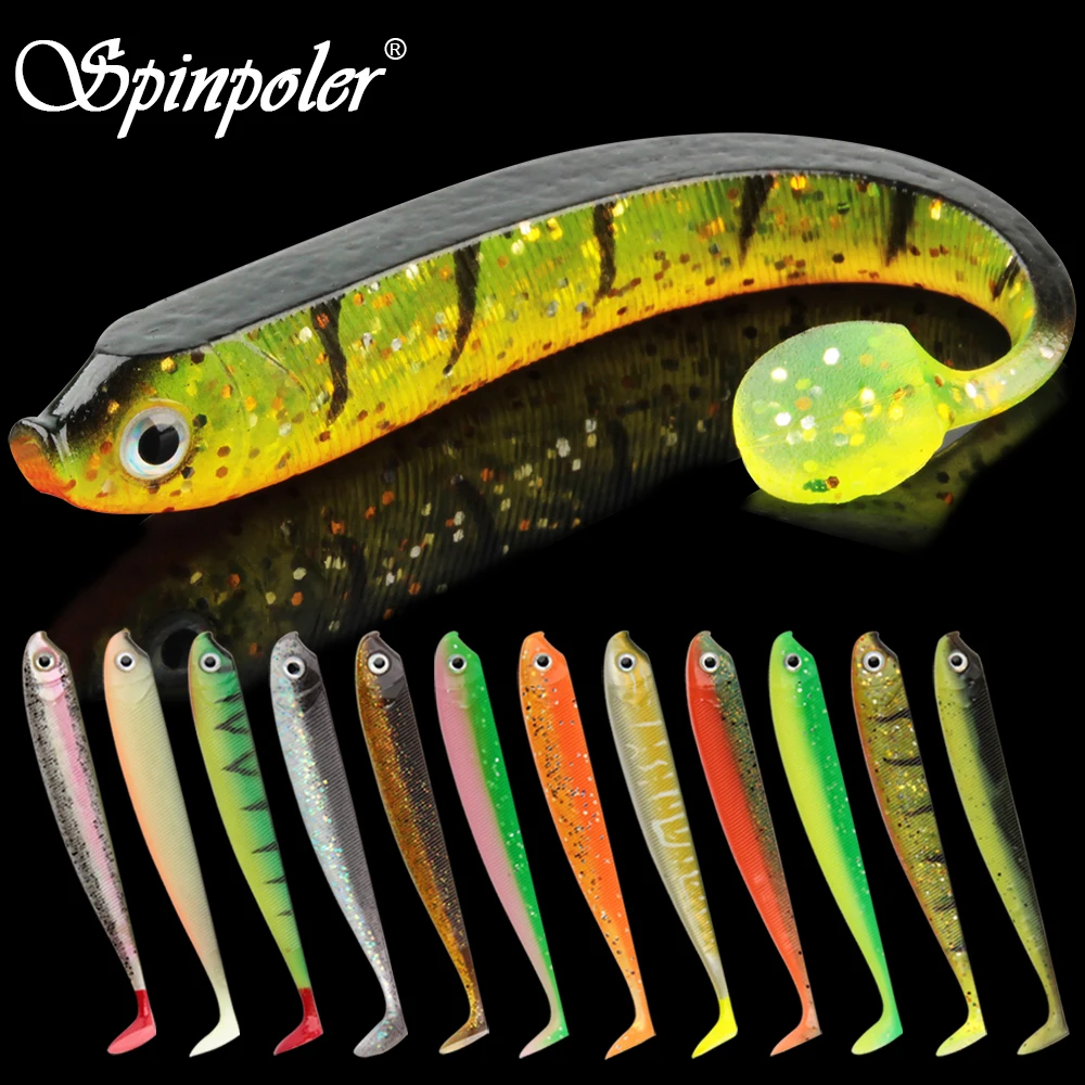 Swimbait Spinpoler – Señuelo vinilo sábalo con cola en T para lucio