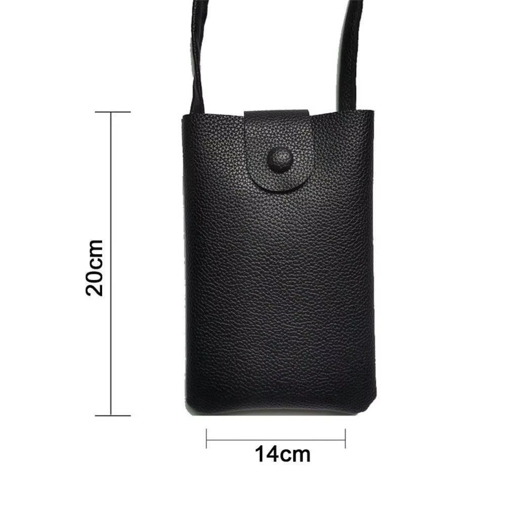 Minibolso bandolera de cuero PU para mujer en color sólido