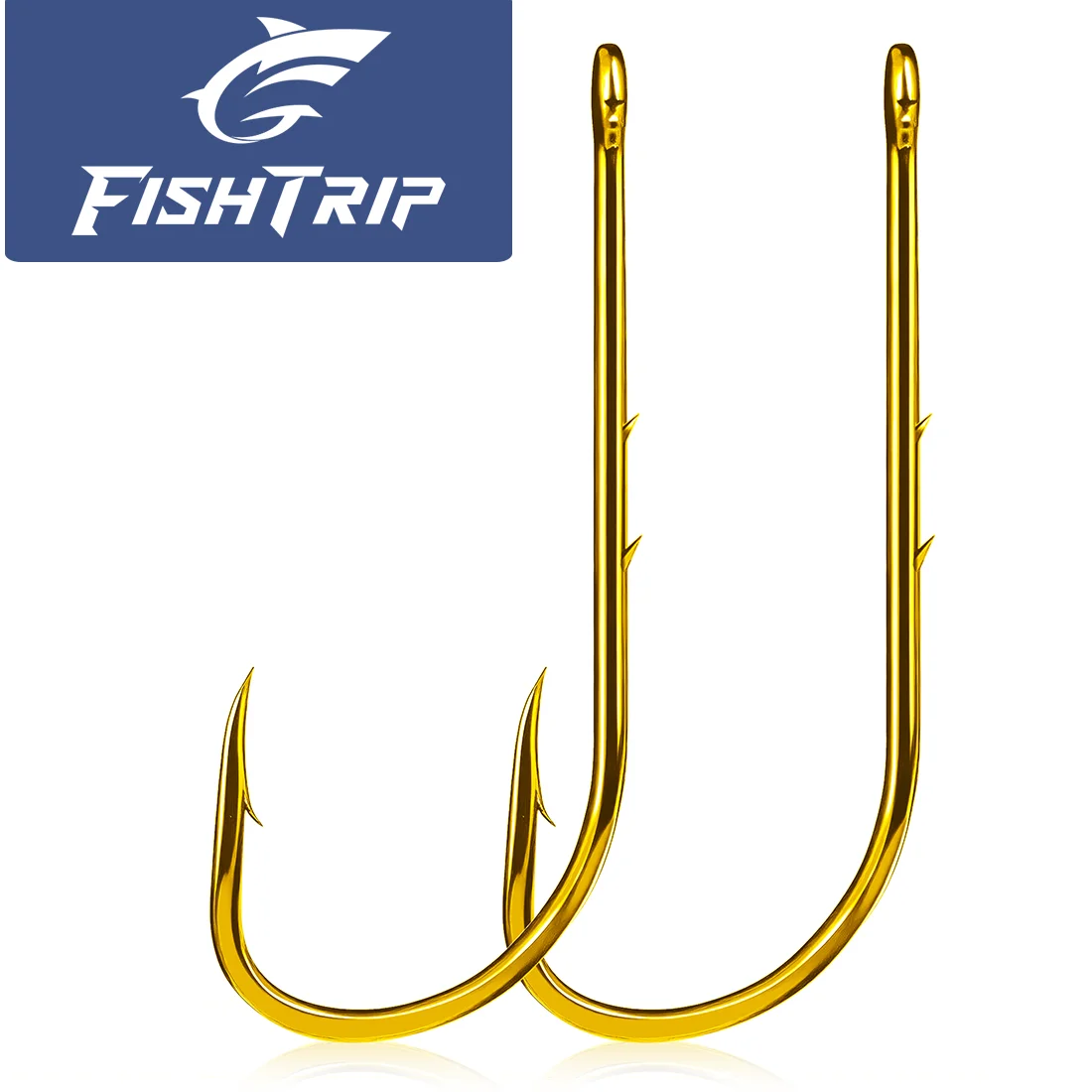 FishTrip anzuelos offset de doble púas, vástago largo para cebo vivo - imagen 3