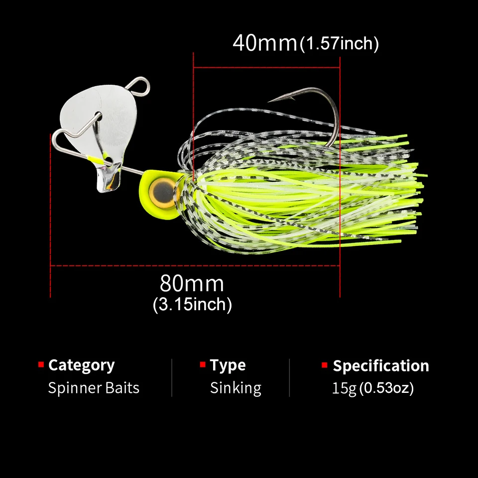 WALK FISH Señuelo metálico giratorio ojos 3D Buzzbait para lucio