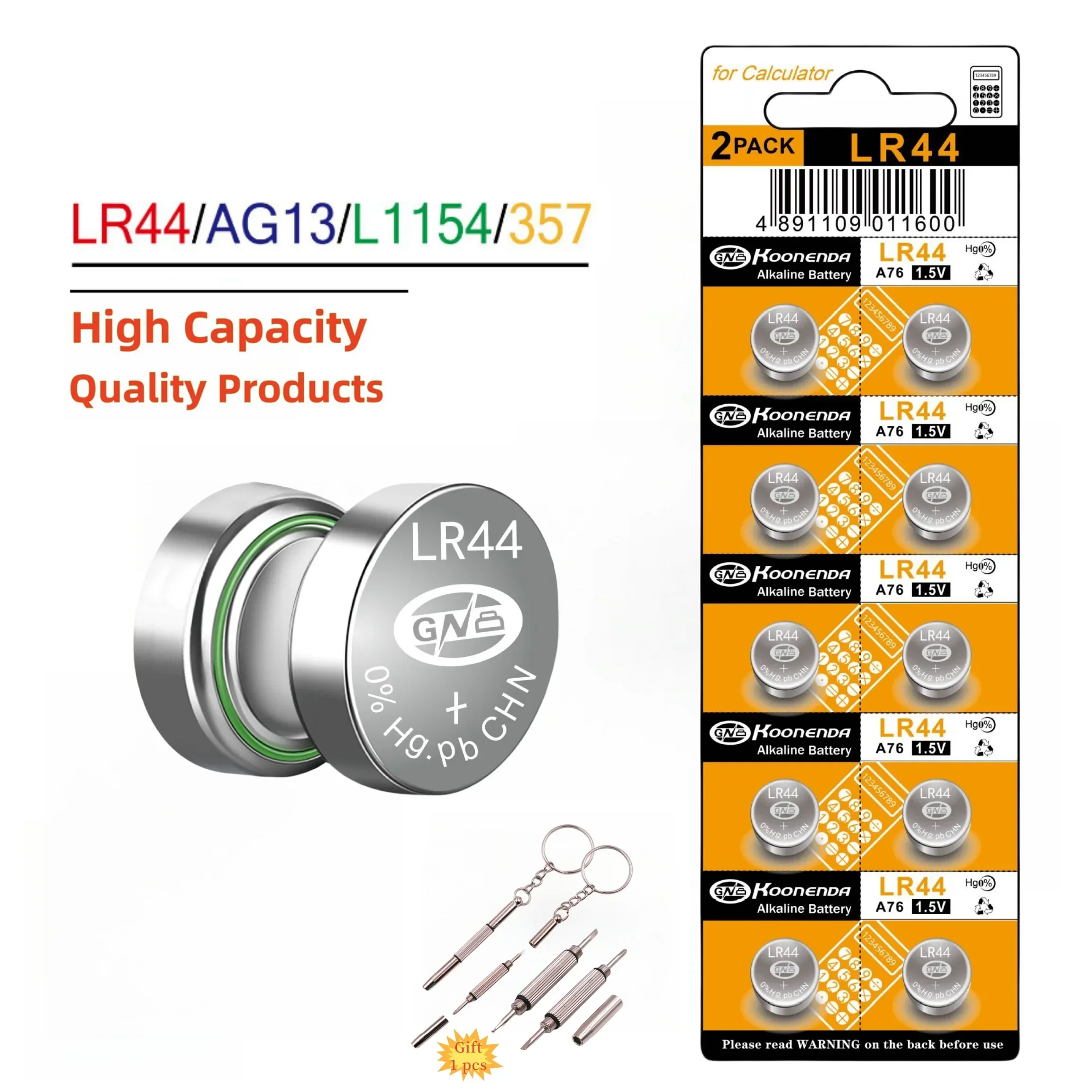 Lote de pilas LR44 AG13 en blister