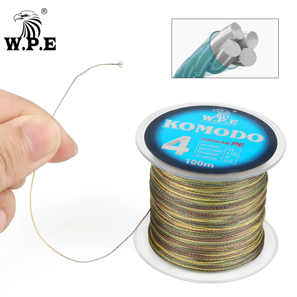 W.P.E KOMODO línea trenzada cuatro hebras resistente para hundimiento - imagen 3