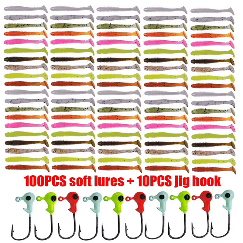 Jigs de plomo con swimbait silicona 10 colores para bass y carpa - imagen 5