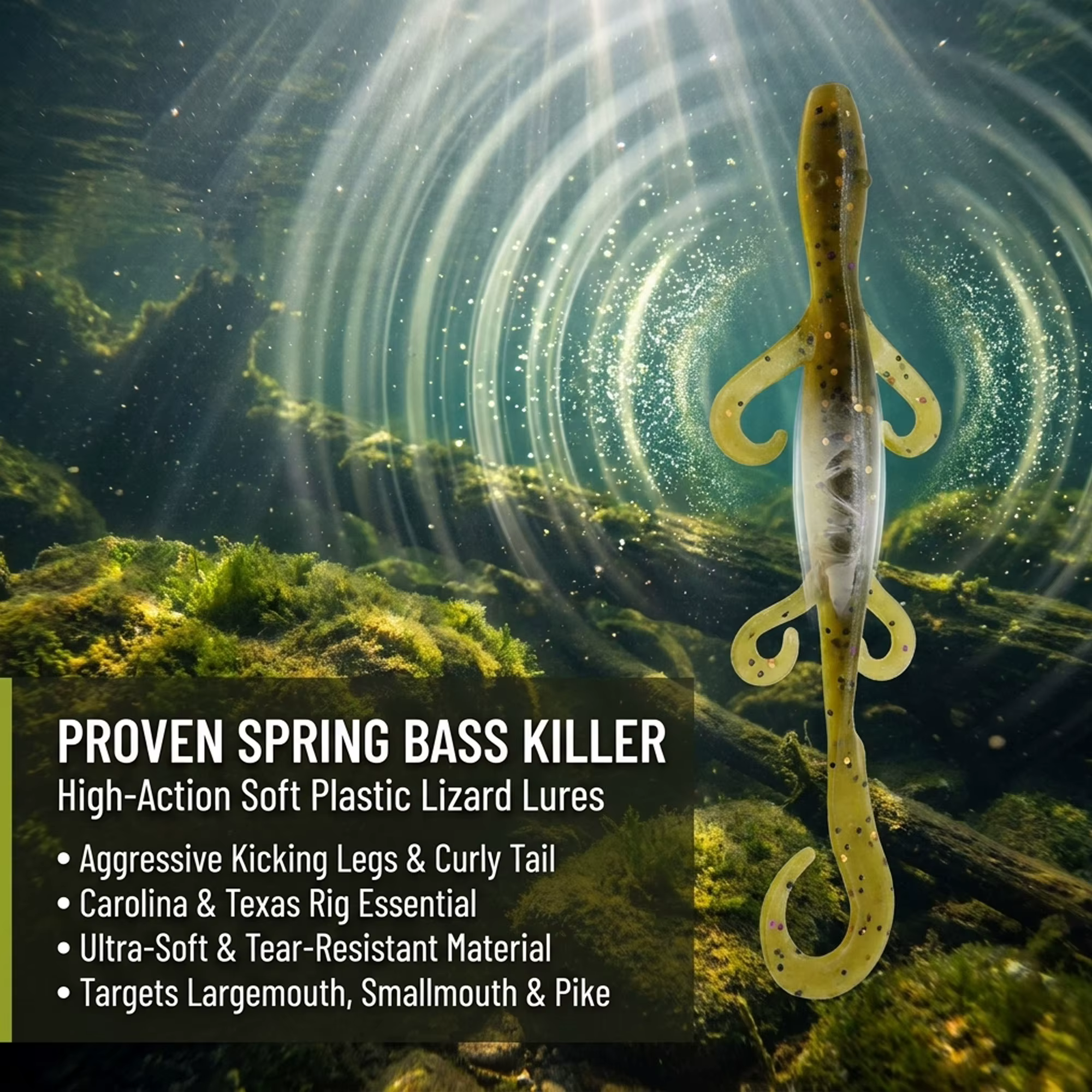 ESFISHING Señuelo lagarto salvaje 140 mm de silicona para lucio - imagen 4