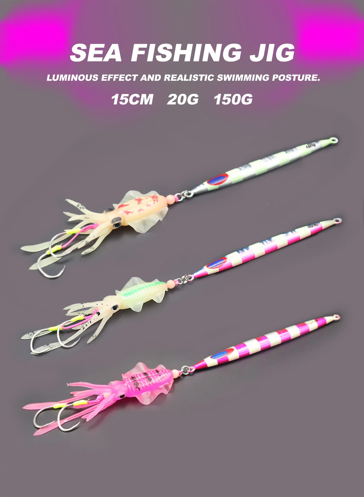 Señuelo JIG lápiz 150g vista lateral