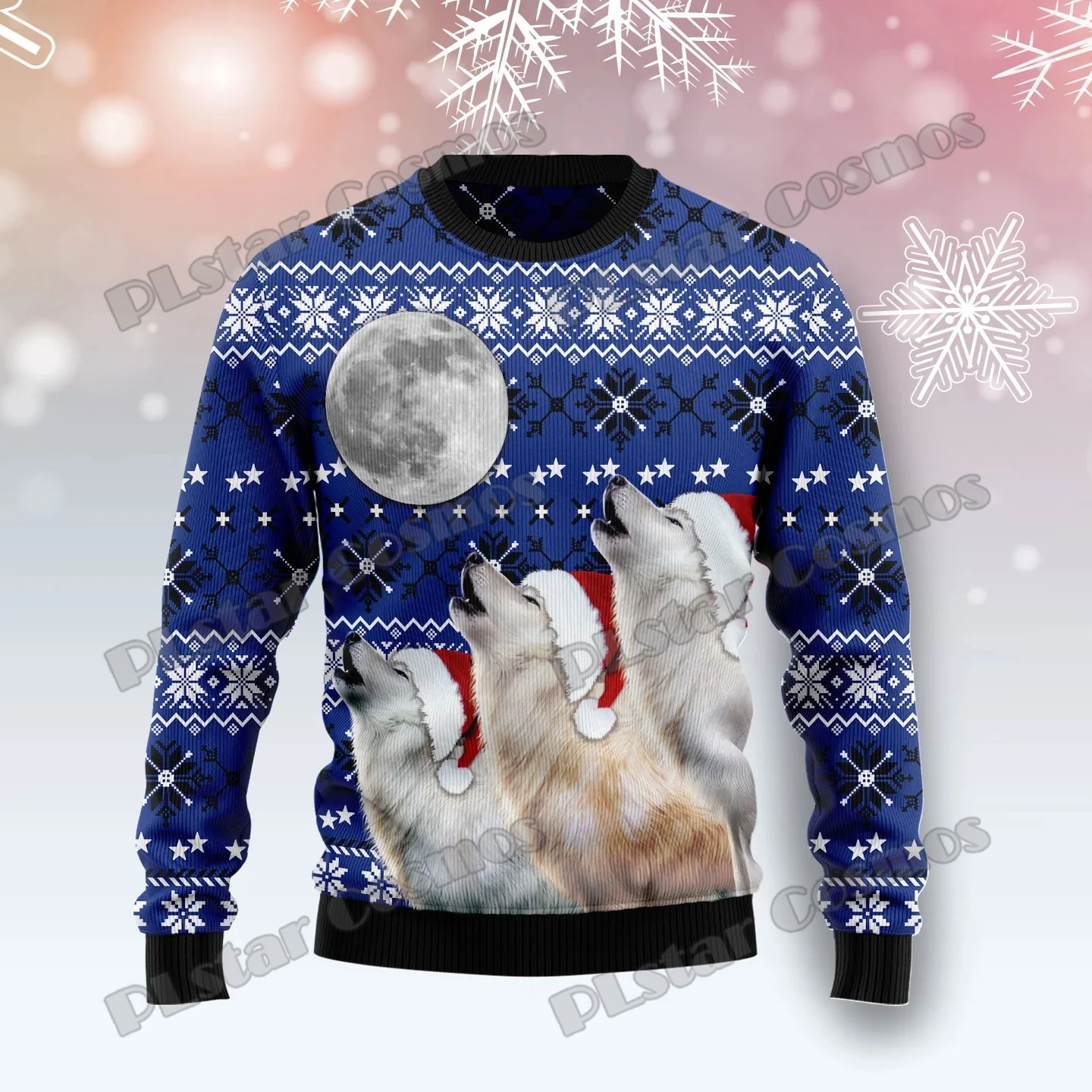 Suéter Lobo Howling Moon 3D Unisex Otoño‑Invierno – Jersey de punto - imagen 3