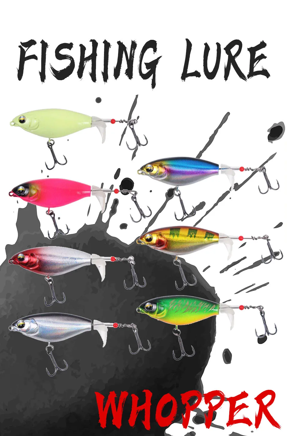 Señuelo WALK FISH Whopper Plopper Pufferfish en agua