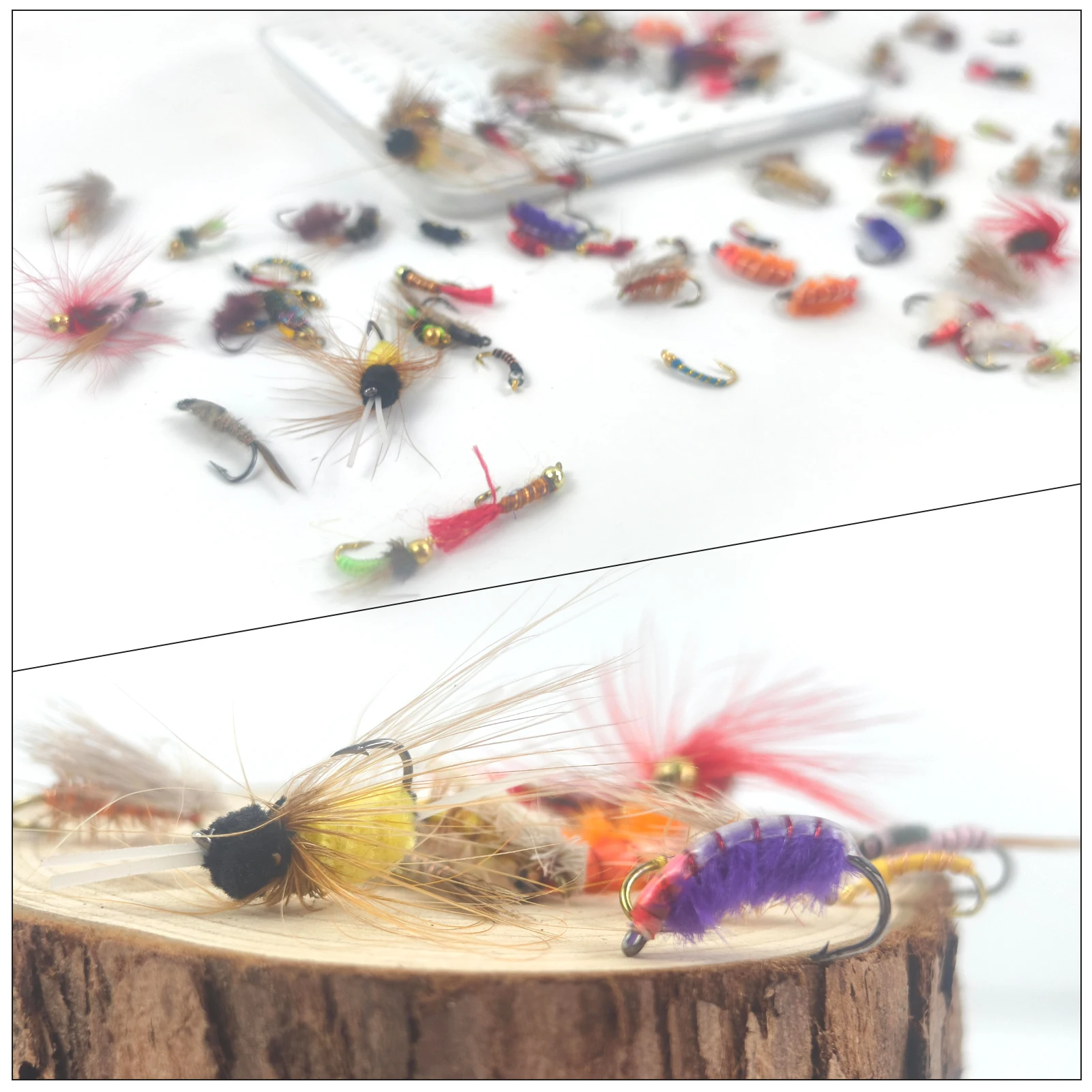 Moscas para Trucha FREE FISHER: Caddis y Scud en caja - imagen 4