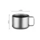 Tazas de café doble capa pequeñas con cuchara y tubo té con leche - imagen 4