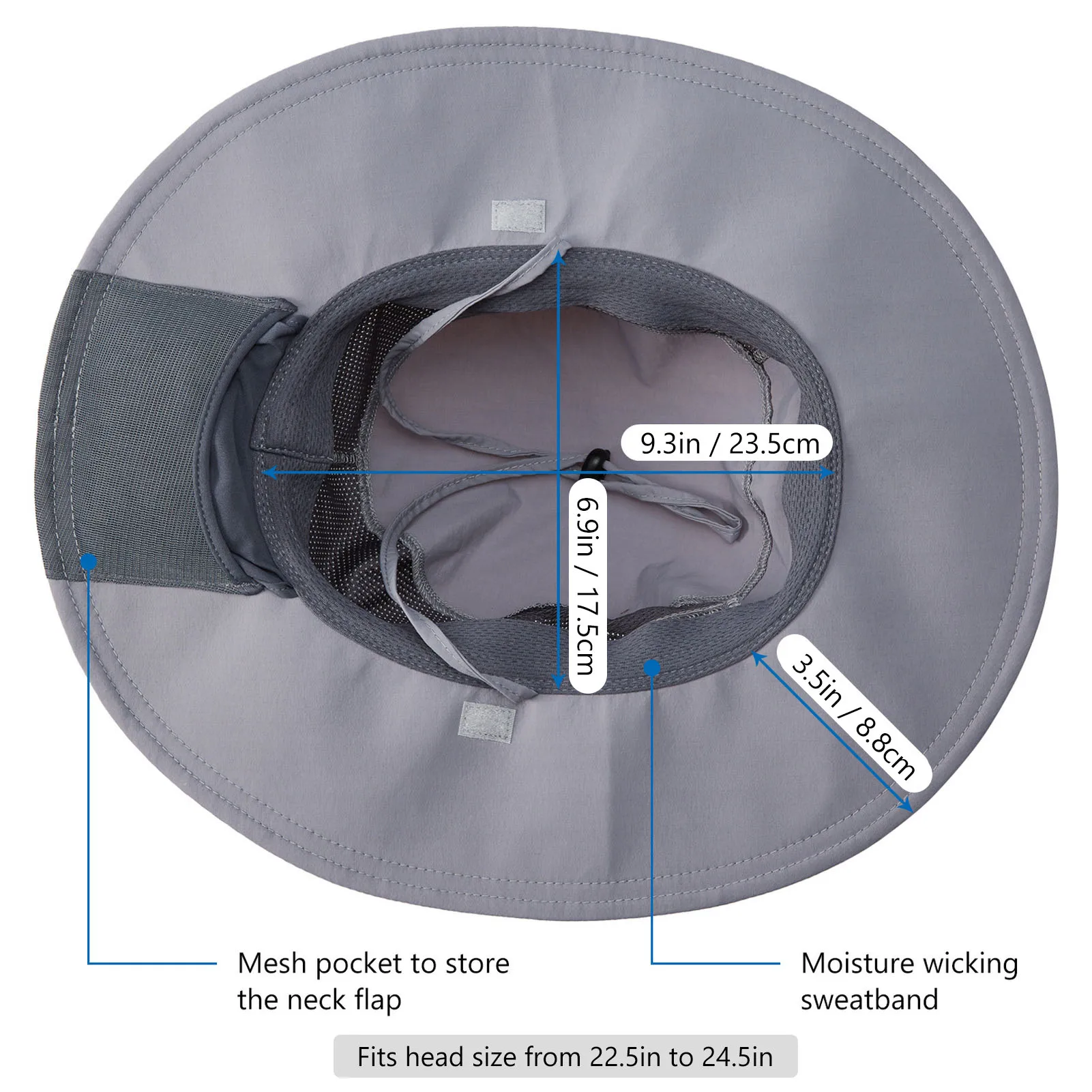 Sombrero de pesca Bassdash UPF 50 impermeable con solapa desmontable - imagen 3