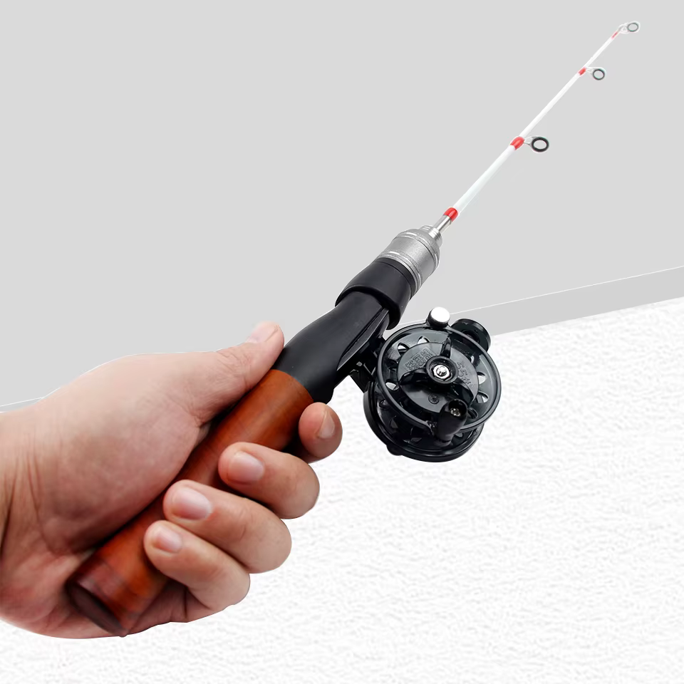 Conjunto carrete caña hielo punta sensible pesca invierno profesional - imagen 2