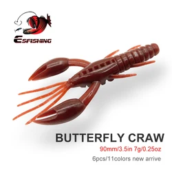 ESFISHING Craw – Cebo de silicona suave imitación cangrejo realista