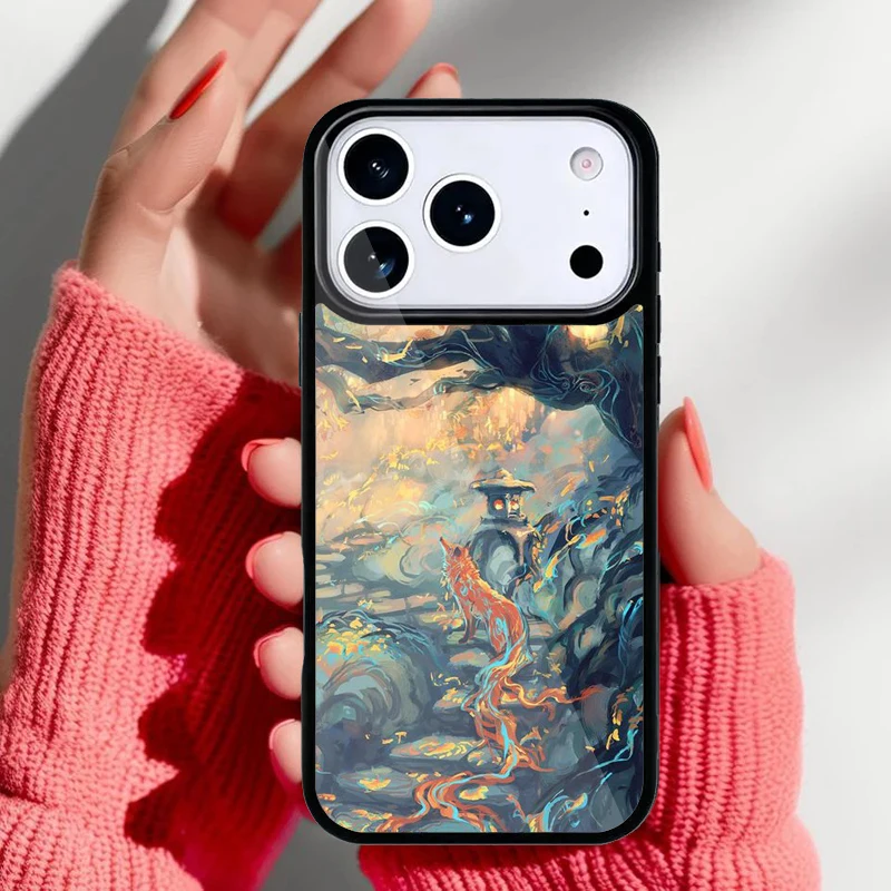 Funda trasera con diseño de zorro para iPhone
