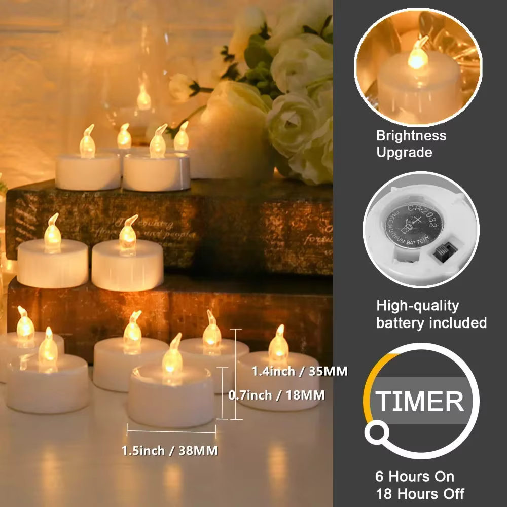 Luces de té LED parpadeantes sin llama con temporizador pesca nocturna - imagen 2