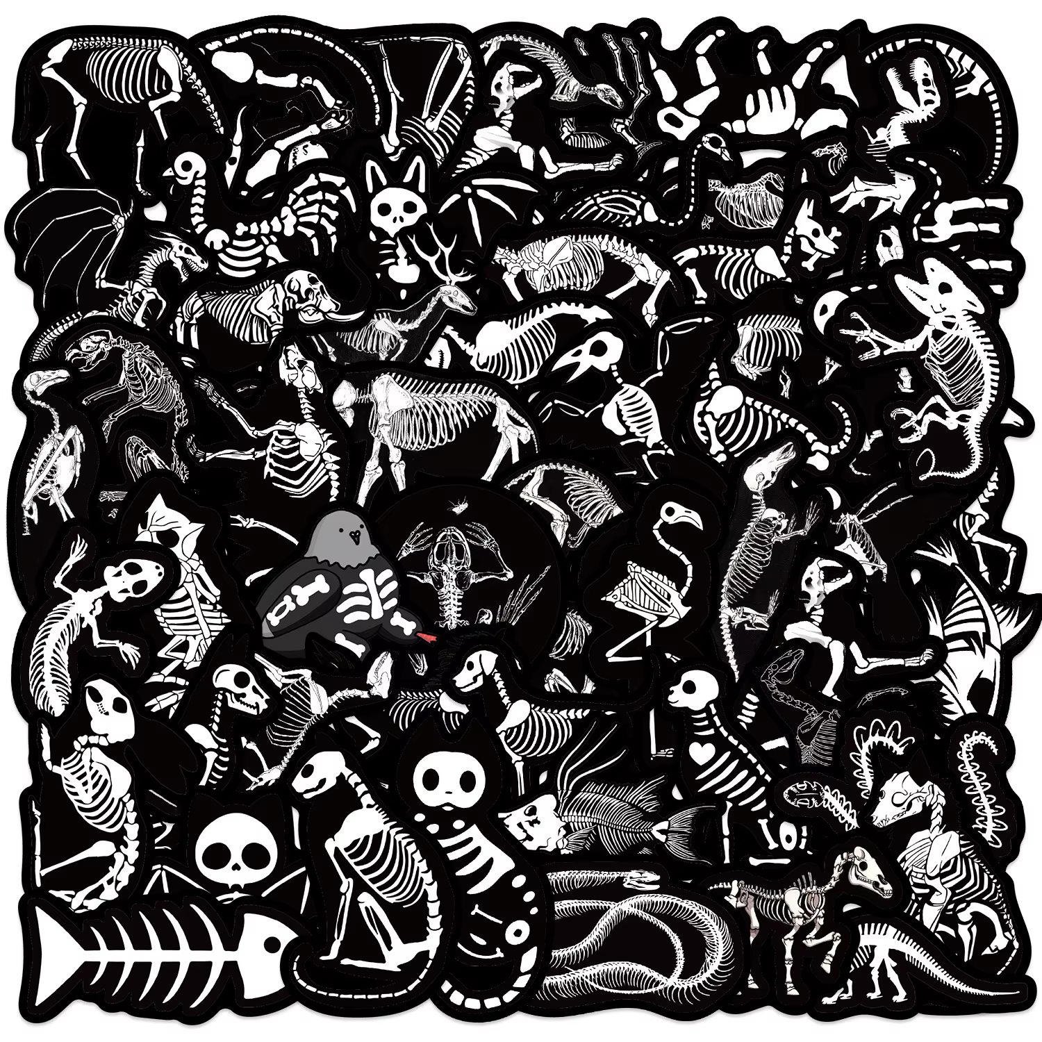 Pegatinas graffiti Huesos Animales – Impermeables para pesca deportiva