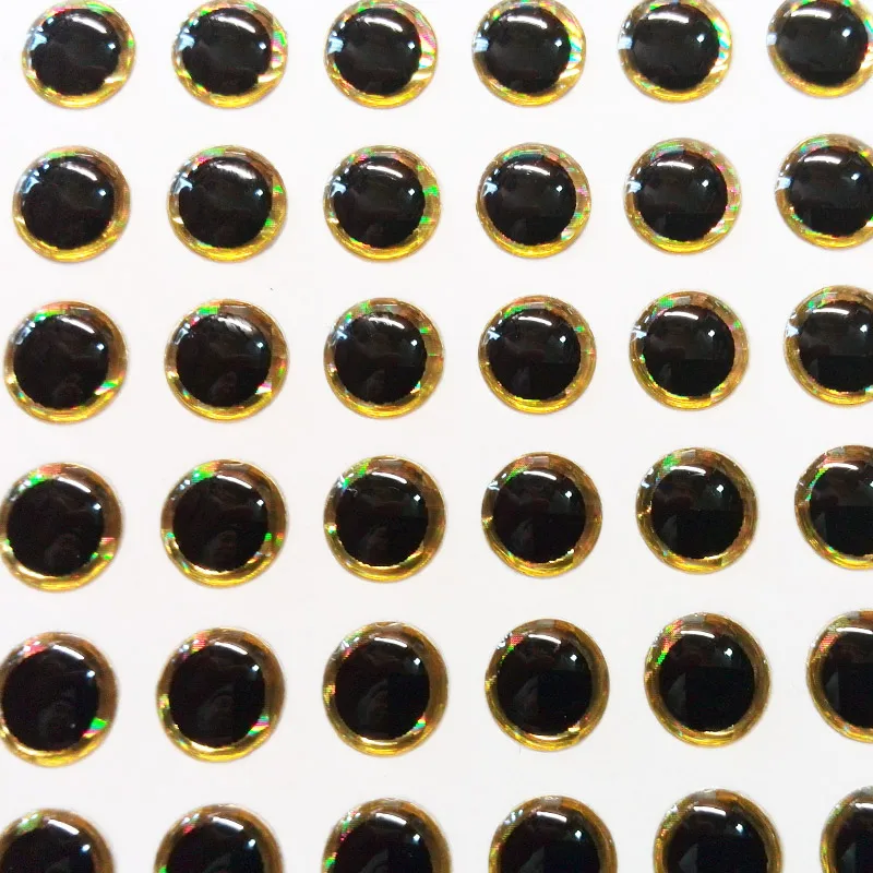 Ojos de señuelo 3D con pupila negra – Rojo, oro y plata - imagen 4