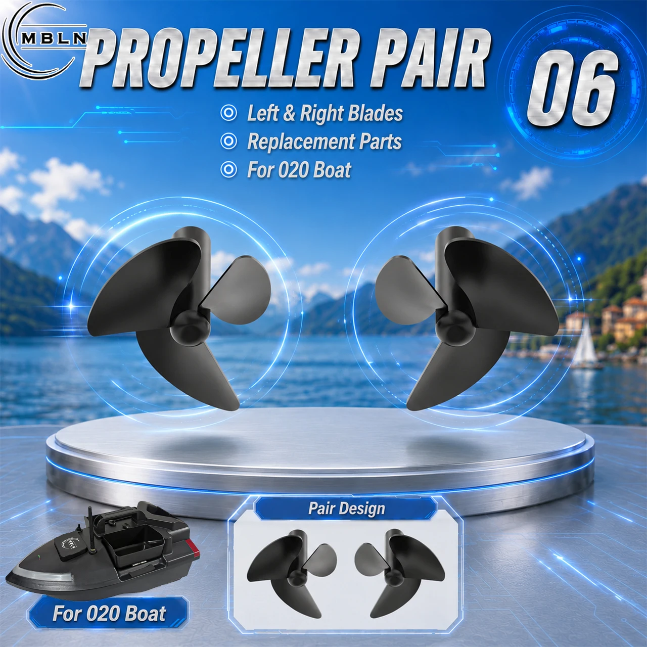 Repuestos Barco Cebador V020: motor, hélice, tolva y luz LED - imagen 4