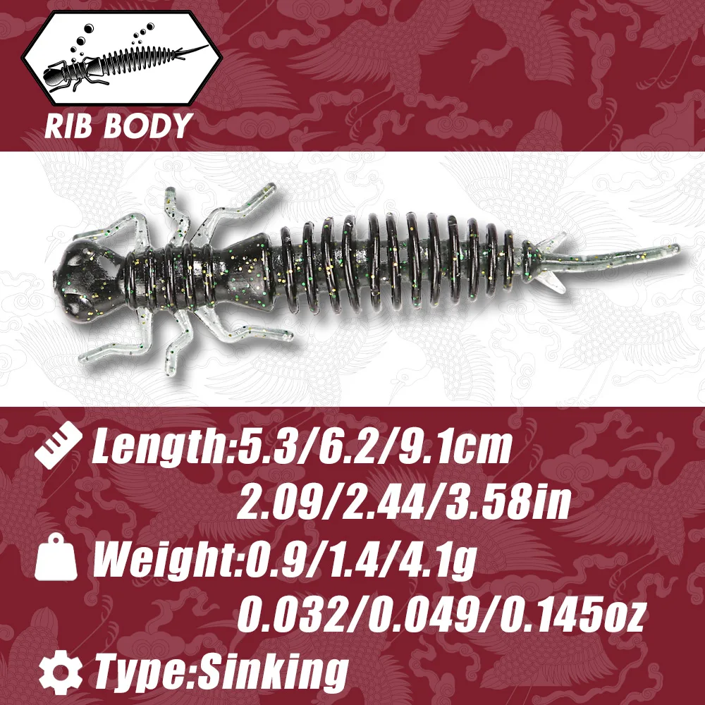B & U Swimbait Larva – Señuelo blando para Bass y Pike - imagen 3