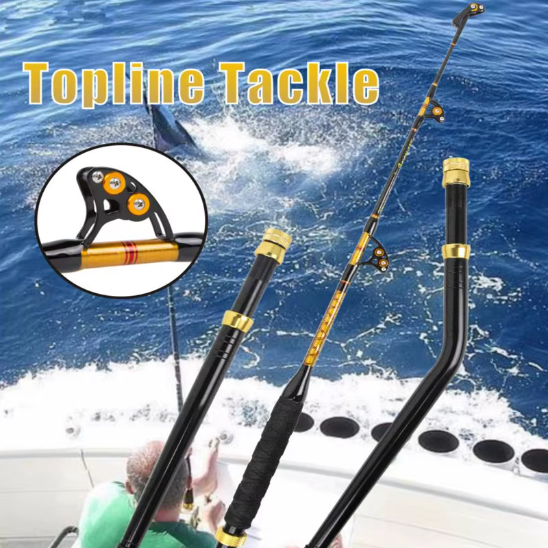 Caña de pesca para atún de curricán con rodillos y mango EVA - imagen 2
